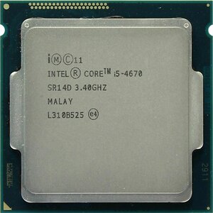 Процессор Intel Core i5 4670 (3,4 ГГц, LGA 1150, 6 Мб, 4 ядра)