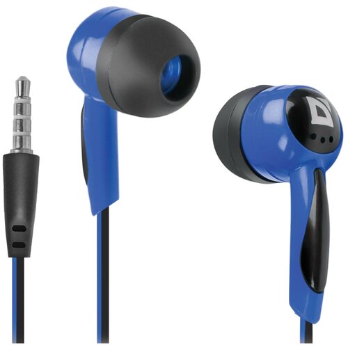 Наушники DEFENDER Basic 604 проводные 11 м вкладыши черные с голубым 63608 275500₽