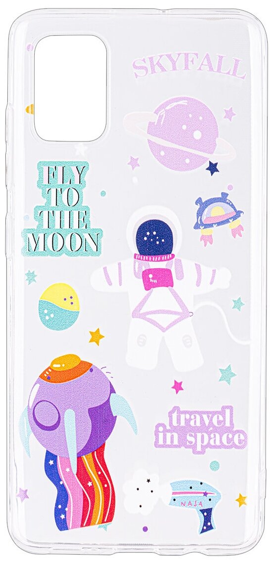 Чехол дизайнерский для Samsung Galaxy A51. Fly to the moon.