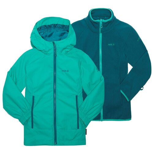 Куртка Kamik для девочек, капюшон, карманы, светоотражающие элементы, размер 122(7), зеленый