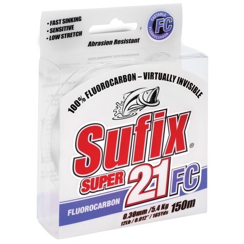 Леска Sufix Super 21 Fluorocarbon 150м 0.16мм 1,8кг