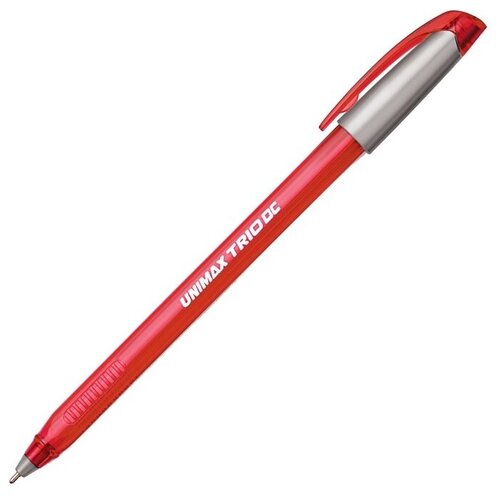 Ручка шариковая Unimax Trio DC tinted 0,7 мм, красная, масляная, неавтоматическая