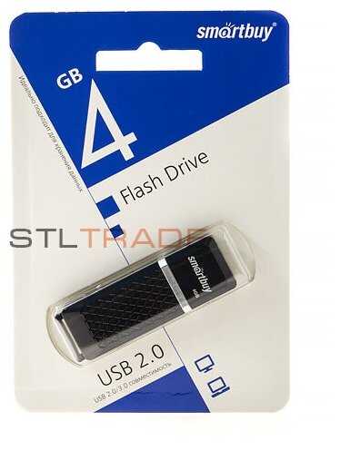 SB4GBQZ-K, 4GB USB 2.0 Quartz series, Black, SmartBuy