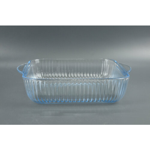 Стеклянная жаропрочная форма для запекания квадратная с ручками, объемом 1,95 литра, 25,6 * 22 * 6 см