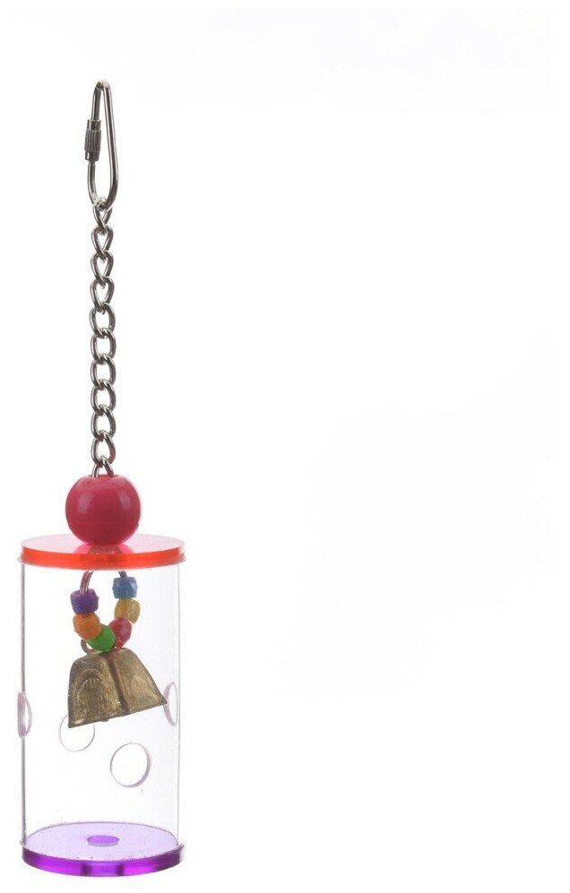 Игрушка фуражилка для птиц Wagners HAPPY BIRD "Бочонок для лакомств с колокольчиком", 23х5см (Германия) - фотография № 4