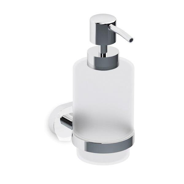 Дозатор стеклянный для жидкого мыла с настенным держателем, хром/белый, RAV-SLEZAK, YUA0303CB