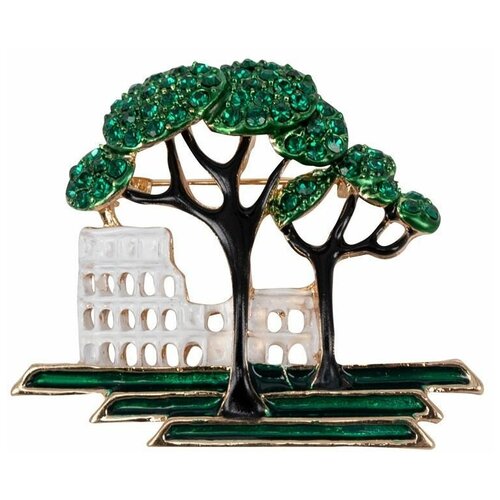 фото Брошь бижутерная рим (замок-булавка, зеленый) 55316 otokodesign