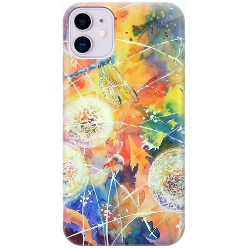 фото Ультратонкий силиконовый чехол-накладка для apple iphone 11 с принтом "одуванчики" gosso