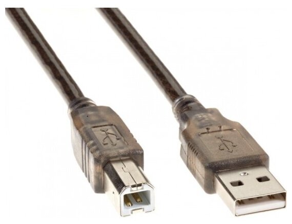 Кабель Telecom USB2.0 AM/BM 5m прозрачная изоляция (VUS6900T-5M)
