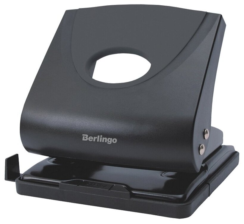 Дырокол Berlingo "Office Soft", 30 листов, пластиковый, черный, с линейкой (DDp_30161)