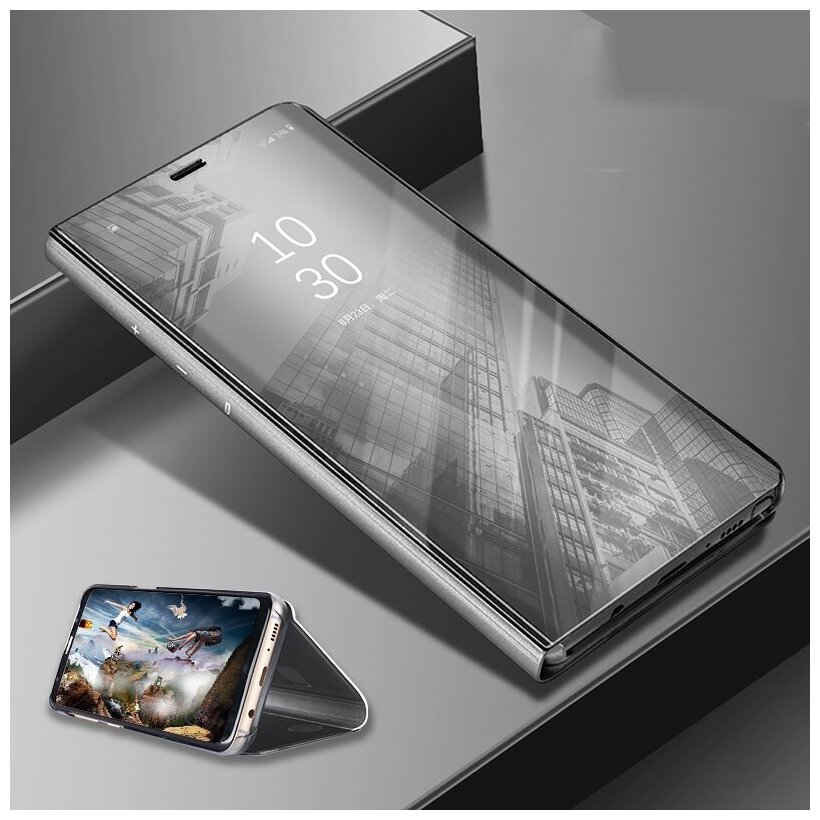 Чехол-книжка Чехол. ру для Xiaomi Redmi Note 6 / Note 6 Pro с дизайном Clear View Cover с полупрозрачной пластиковой крышкой с зеркальной поверхност. — фото 1