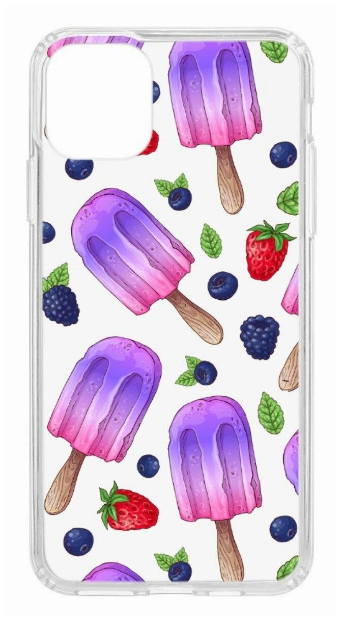 Чехол для iPhone 11 Pro Max Kruche Print Ice Cream,противоударная пластиковая накладка с рисунком,защитный силиконовый бампер с защитой камеры