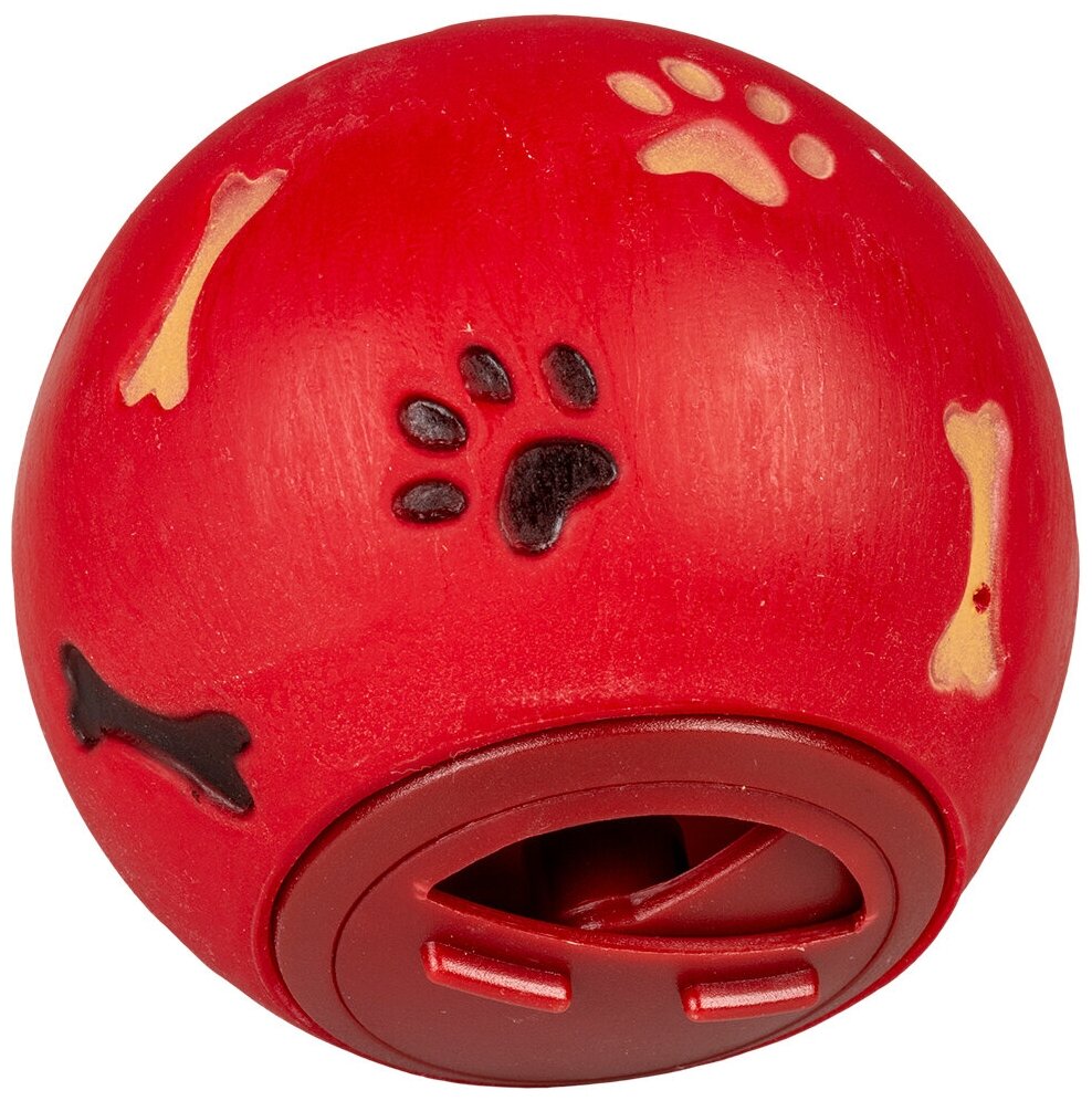 Игрушка для собак DUVO+ "Мяч для лакомств", красный, 7.5см (Бельгия)