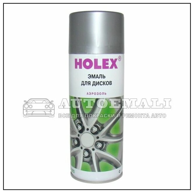 Краска аэрозольная для дисков серебро матовая Holex 520 мл