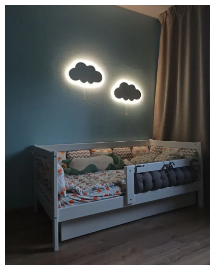 Светильник ночник в розетку детский светодиодный Облако 45*25, белый 2 шт - фотография № 5