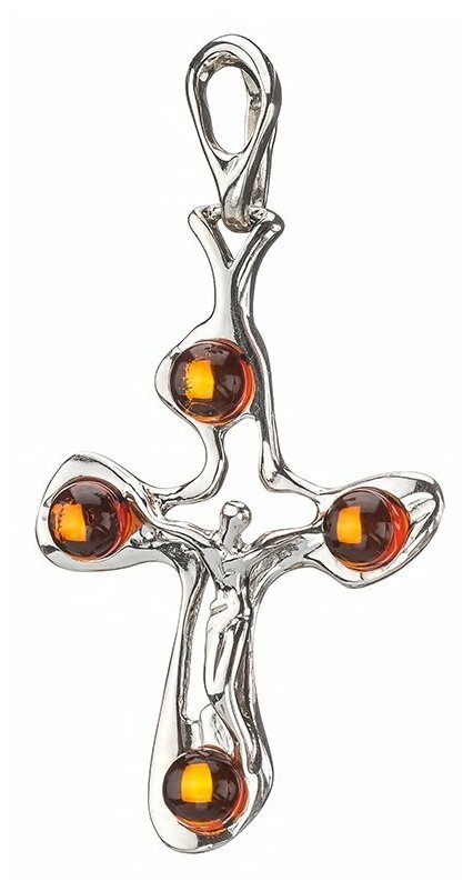 Подвеска Amberprofi, серебро, 925 проба, янтарь