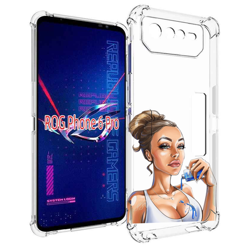 Чехол MyPads девушка-пролила-краску женский для Asus ROG Phone 6 Pro задняя-панель-накладка-бампер
