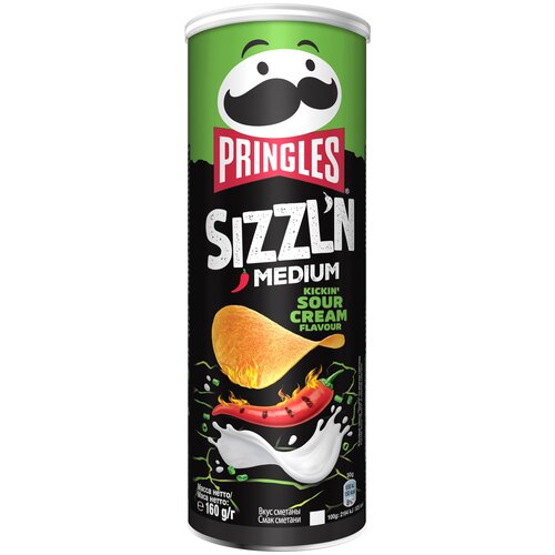 Чипсы Pringles Sizzl’n рисовые, сметана, 160 г