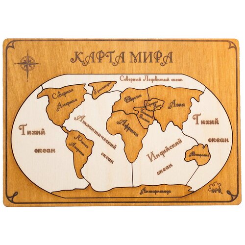 Пазл деревянный Карта мира темная рамка русский язык карта мира с магнитными пазлами janod 92 элемента русский язык