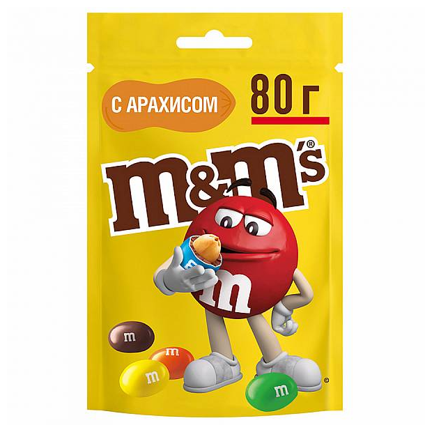 M&M`s конфеты Арахис 80г Набор 5шт - фотография № 2