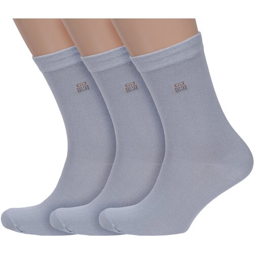 фото Носки vasilina, 3 пары, размер 23-25, серый