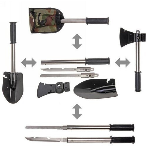 Набор туристический 4 предмета лопата топор нож пила в чехле 1900 1277₽