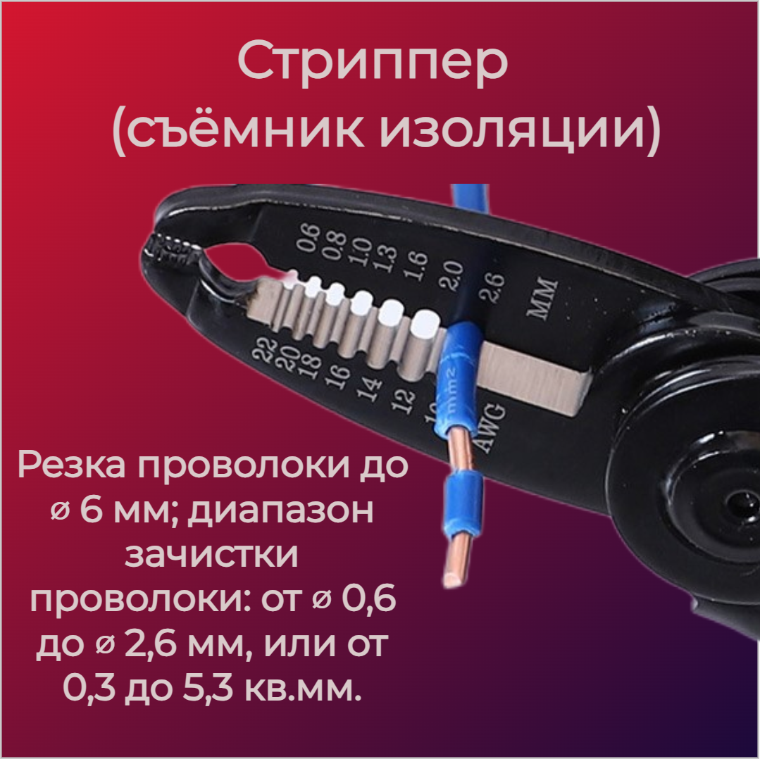 Пассатижи многофункциональные 5 в 1 / набор инструмента электрика, монтажника - фотография № 5