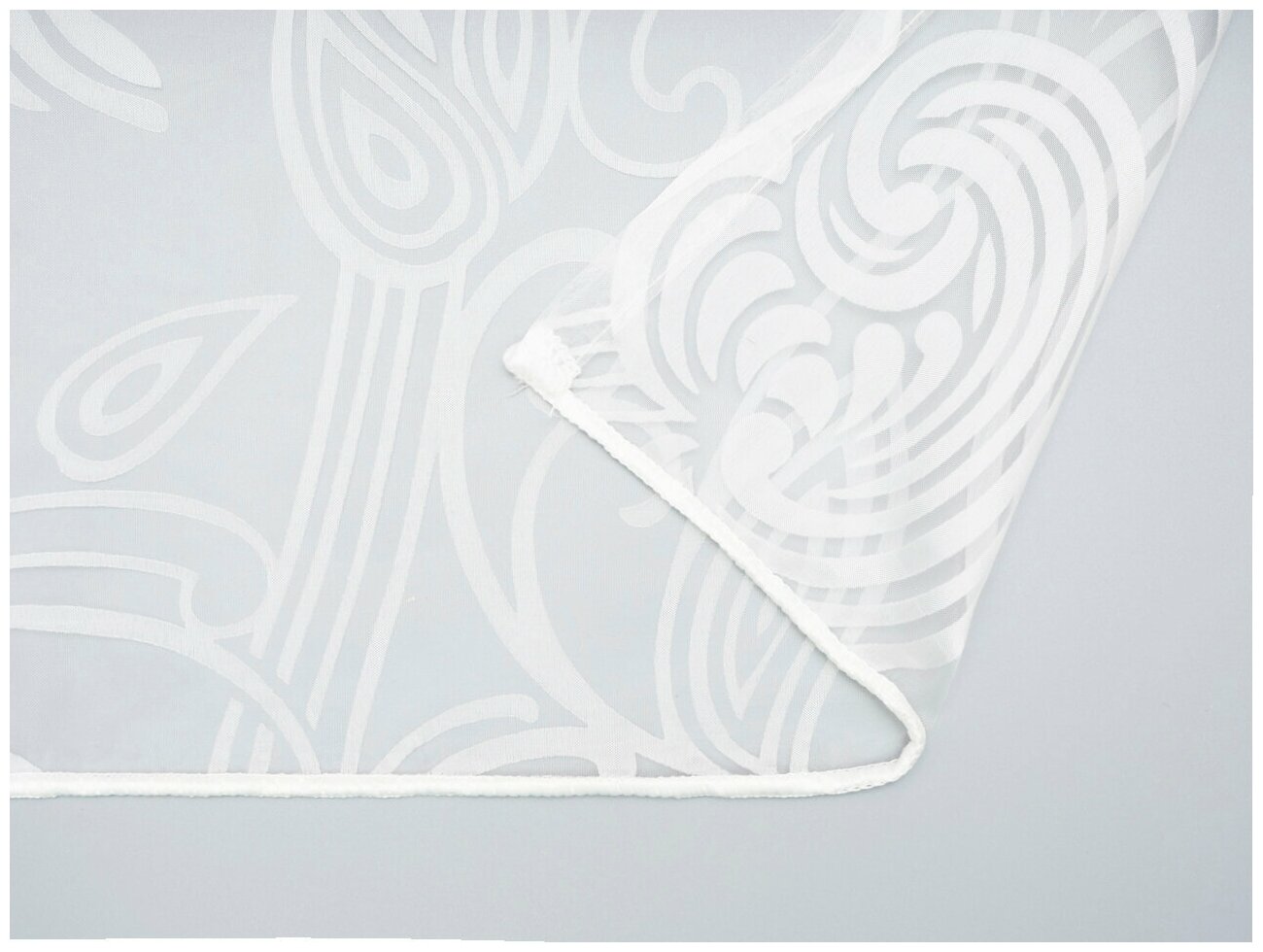 Тюль органза Ирис цвет белый, высота 250 см, ширина 300 см, на шторной ленте - фотография № 9
