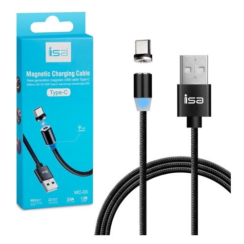 Кабель USB Type-C магнитный MС-03 USB ISA черный