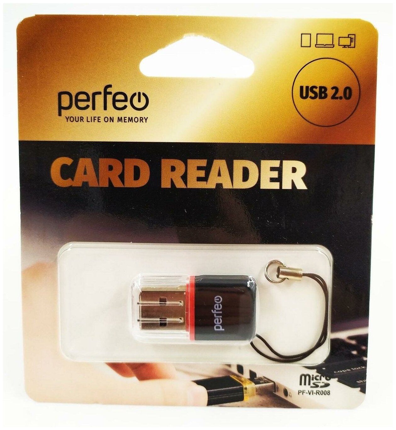 Картридер (PERFEO (PF_5055) Card Reader Micro SD, (PF-VI-R008 Black) чёрный)