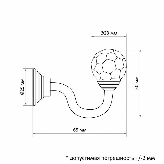 Крючок для штор "тундра" KS007, однорожковый, цвет медь - фотография № 11