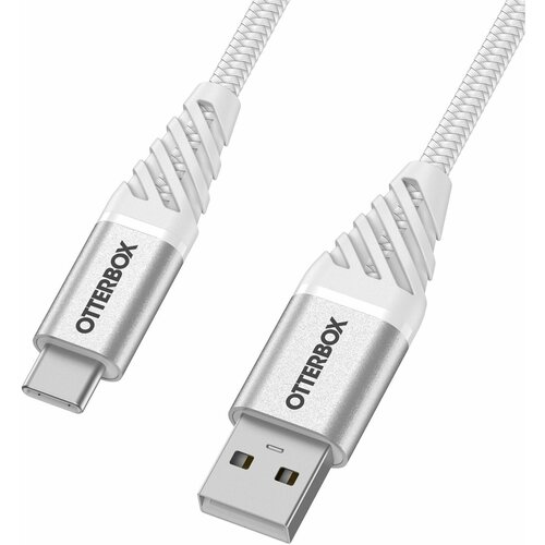 Кабель OtterBox USB-C / USB-A, 2 метра, Premium, для быстрой зарядки, цвет Cloud White, белый (78-52668) кабель otterbox usb c usb a 2 метра premium для быстрой зарядки цвет cloud white белый 78 52668