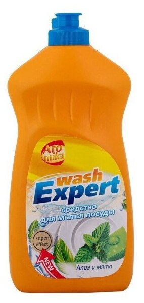 "WASH EXPERT" Гель для посуды Алоэ и Мята, 500 мл