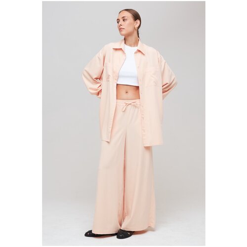 фото Объемная рубашка lesyanebo пудровый