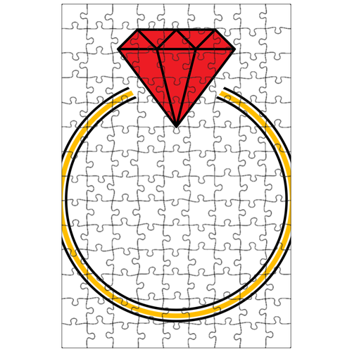 фото Магнитный пазл 27x18см."кольцо, бриллиант, красный" на холодильник lotsprints