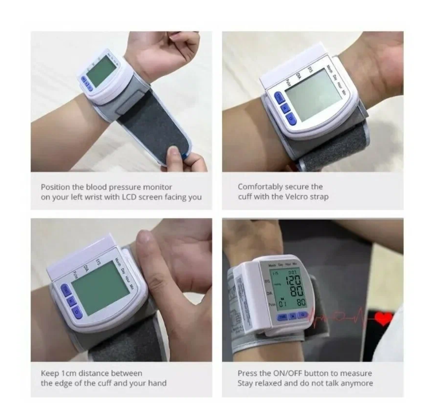 Цифровой тонометр Blood Pressure Monitor CK-102S на запястье