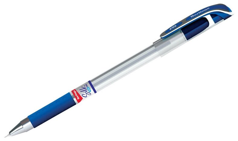 Ручка шариковая Berlingo "Silk Touch 2000" синяя, 0,7мм, игольчатый стержень, грип (арт. 243019)