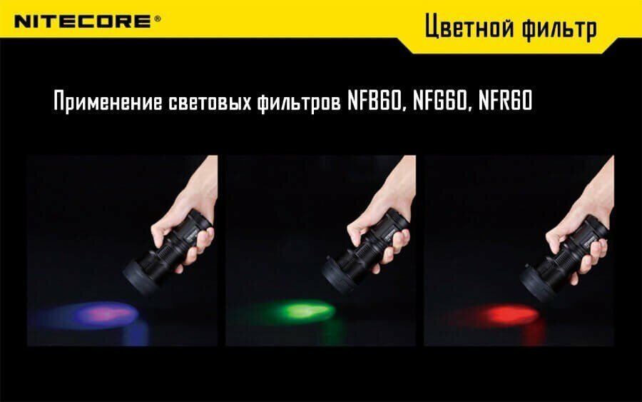 Фильтр для фонарей Nitecore NFR60 красный d60мм - фото №5