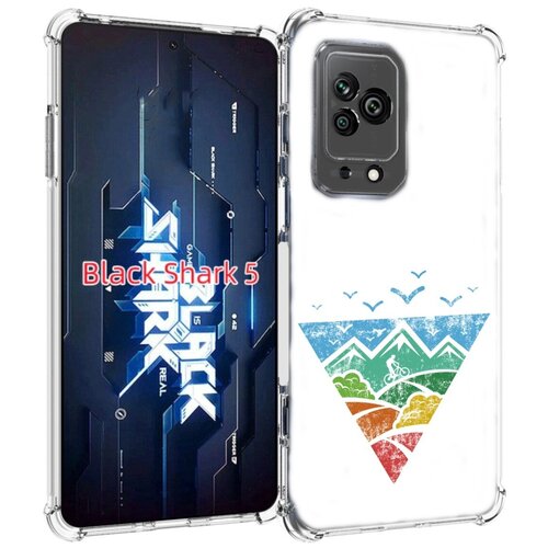 Чехол MyPads Лес земля море чайки для Xiaomi Black Shark 5 задняя-панель-накладка-бампер