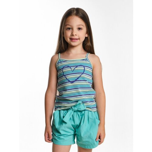 фото Топ mini maxi, хлопок, размер 104, голубой