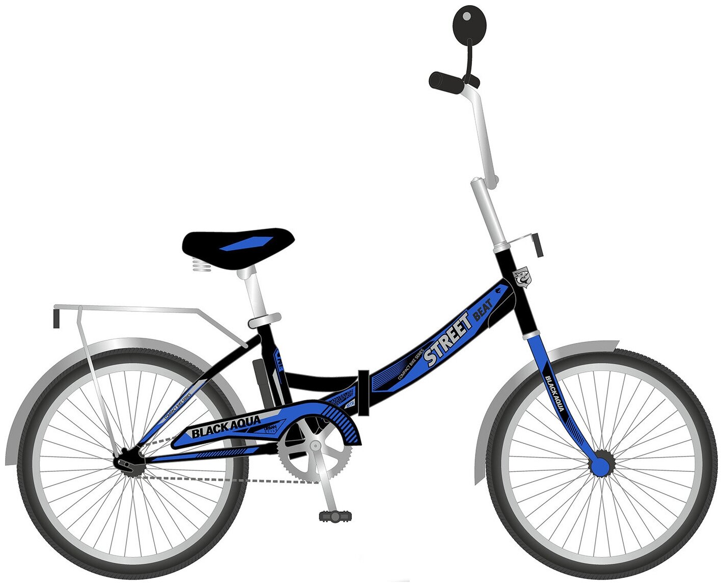 Складной Велосипед Black Aqua BA Street Beat 121 20 YF-701C/3 черно-синий 20"