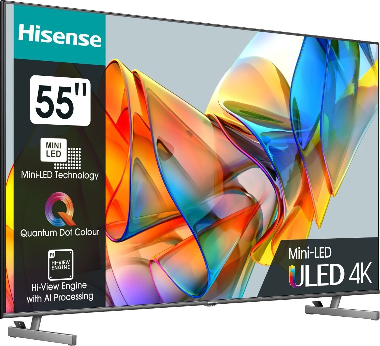 HISENSE Телевизор LED Hisense 55" 55U6KQ темно-серый 4K Ultra HD 60Hz DVB-T DVB-T2 DVB-C DVB-S DVB-S2 USB WiFi Smart TV (RUS) 55U6KQ