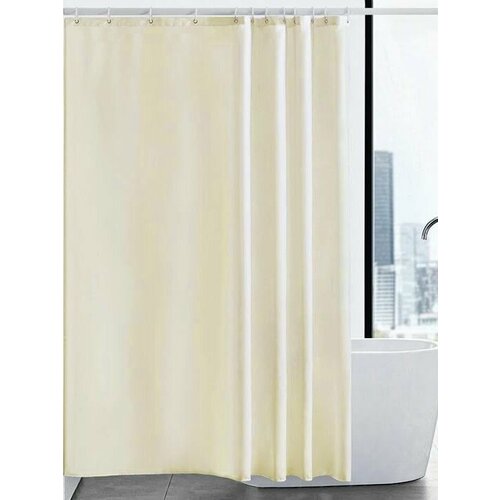 Шторка для ванной комнаты Бежевая В комплекте С фильтром для душа