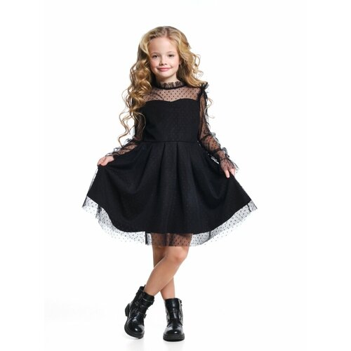 школьное платье mini maxi размер 146 белый черный Платье Mini Maxi, размер 146, черный