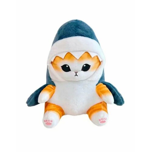 фото Мягкая игрушка милый кот-акула 20 см синий littlestar