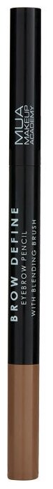 MUA Brow define eyebrow pencil with blending brush, оттенок light brown