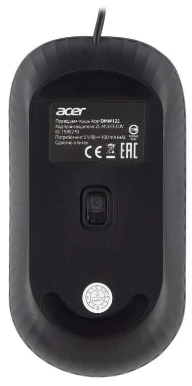 Мышь Acer OMW122 черный оптическая 1200dpi USB 3but