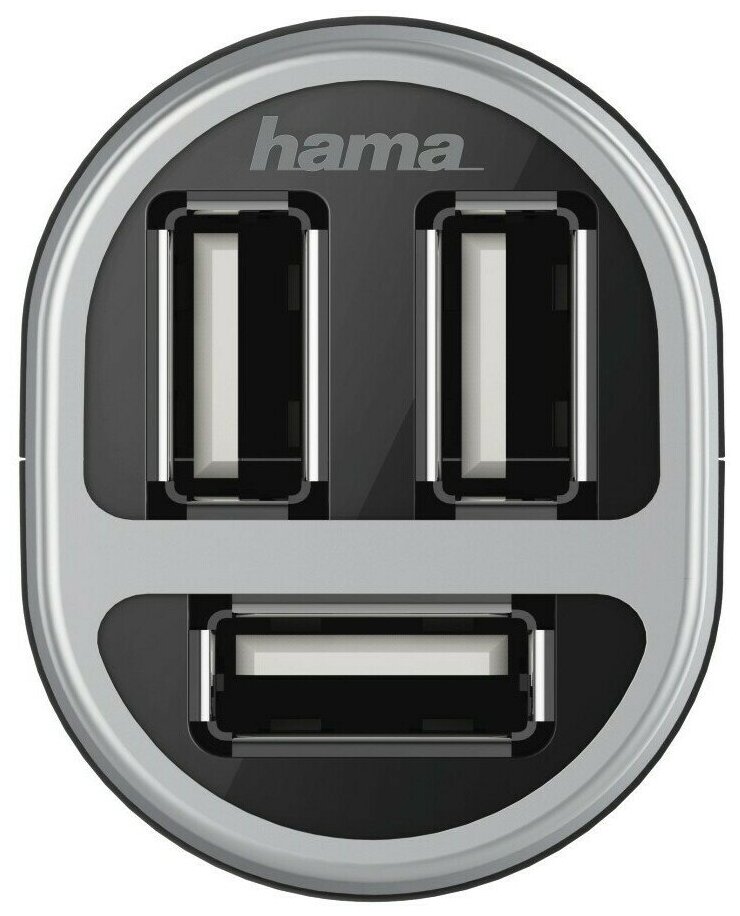 Автомобильное зарядное устройство Hama H-173603 2.1A+2.1A+1A универсальное черный (00173603) - фото №16