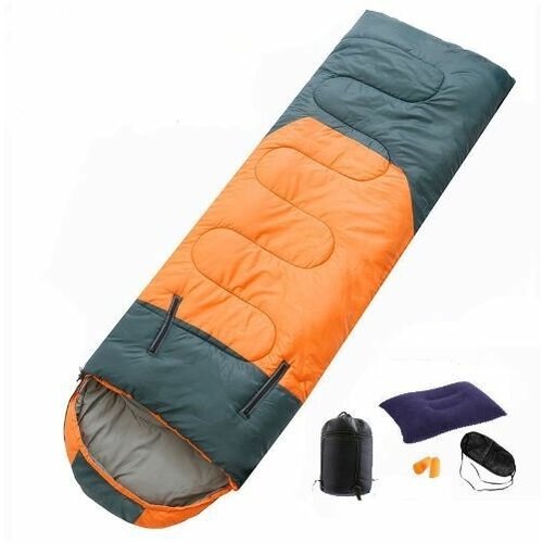 Спальный мешок туристический серо-оранжевый