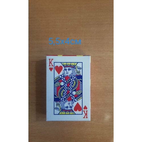 Карты игральные мини 5,5х4см красные 3344 карты игральные бумажные с пластиковым покрытием 36 шт колода